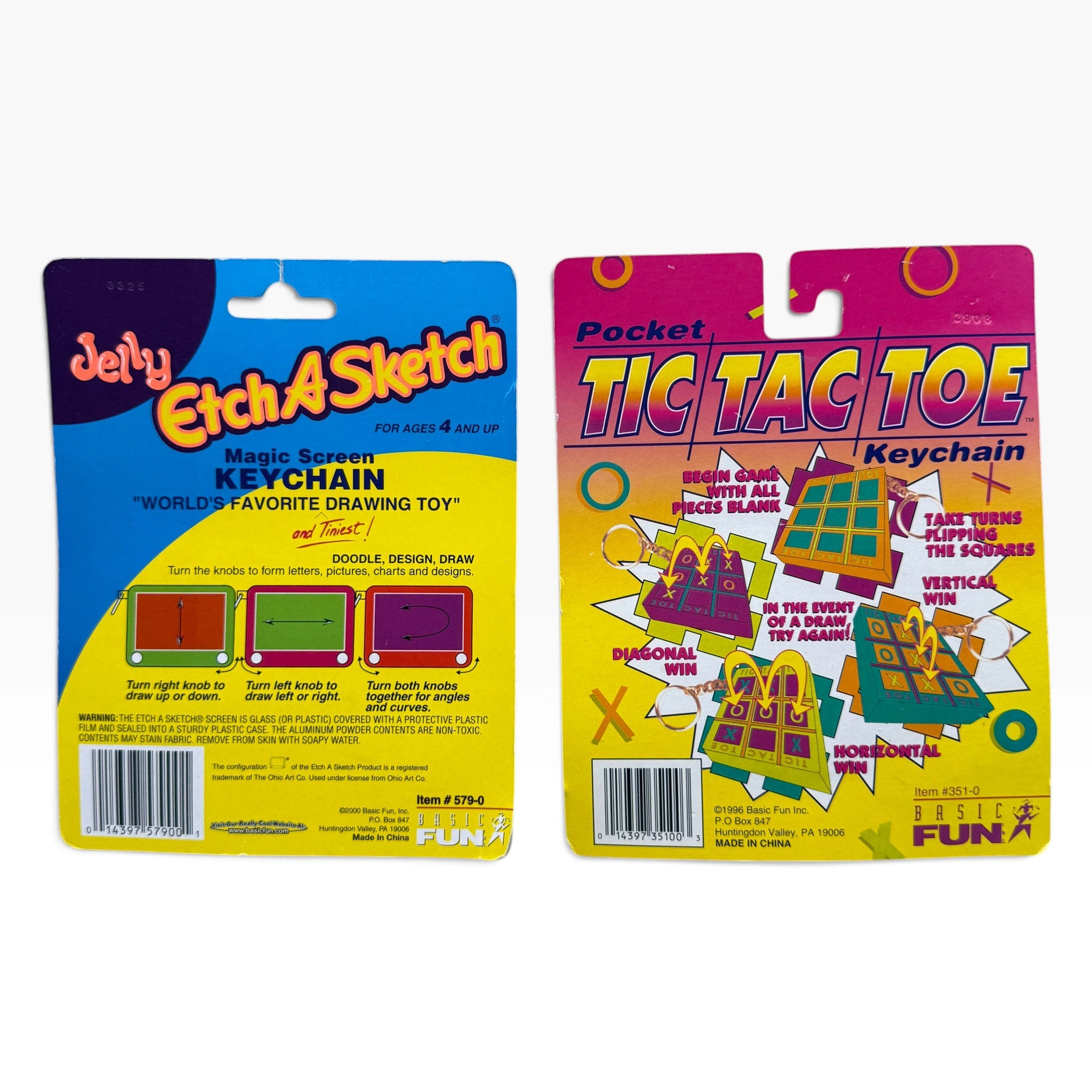 NIP  Pocket Game s — Etch A Sketch & Tic Tac Toe -  vintage keychain vintage charms for bag nostalgia vintage keychains y2k collectible - Bag Crap