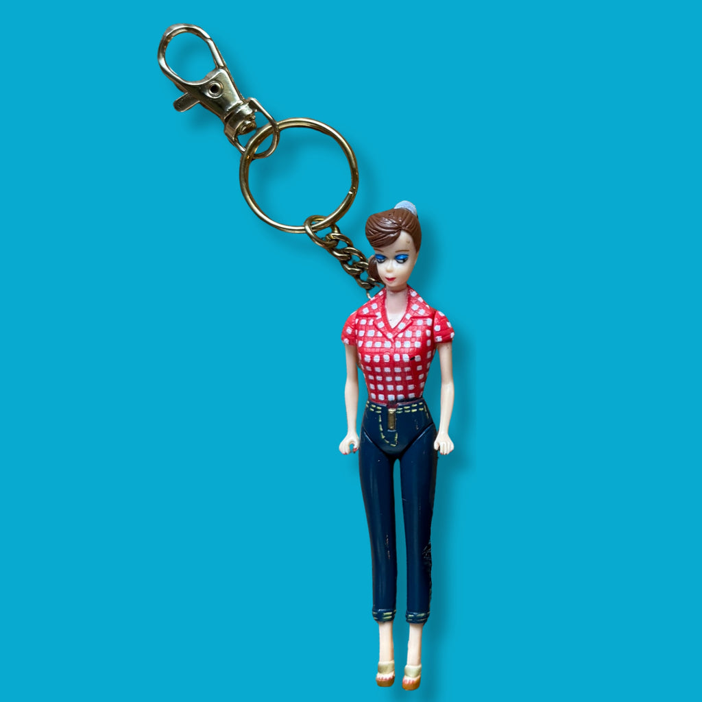 Vintage 90's Rare Brunette Barbie Keychains