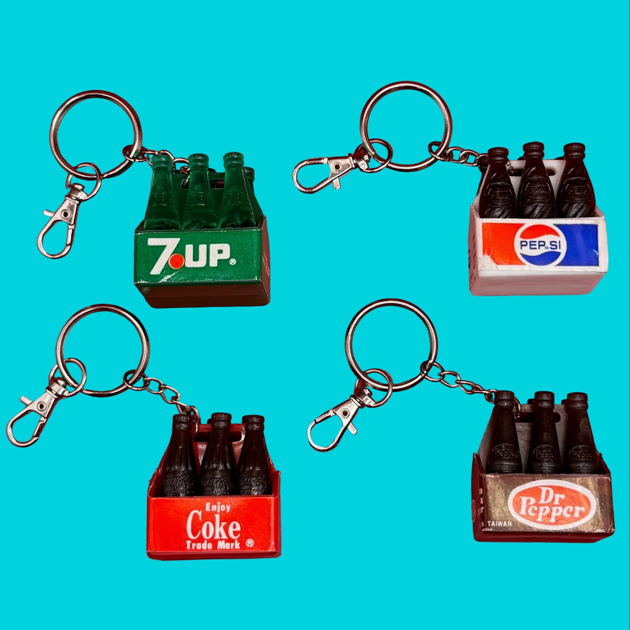 Mini Soda Bottle  s: Coke, Dr.Pepper, 7Up, Pepsi -  vintage keychain vintage charms for bag nostalgia vintage keychains y2k collectible - Bag Crap