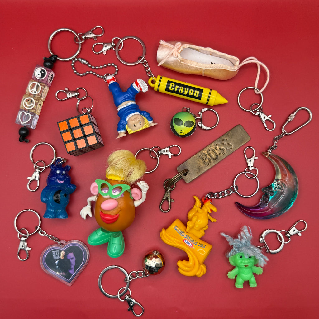 Vintage 1970s-Y2K Keychains— Mrs. Potato Head, Cabbage Patch Kids