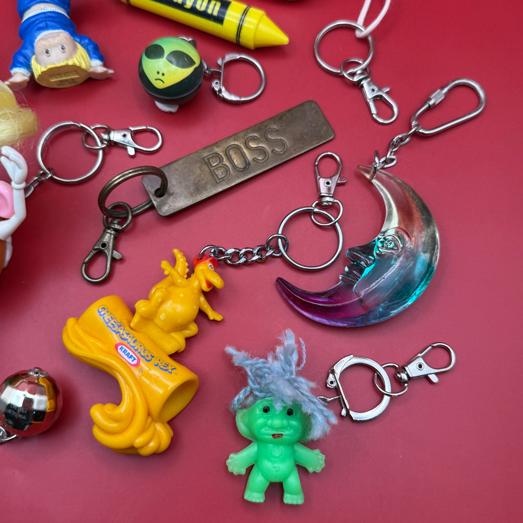 Vintage 1970s-Y2K Keychains— Mrs. Potato Head, Cabbage Patch Kids