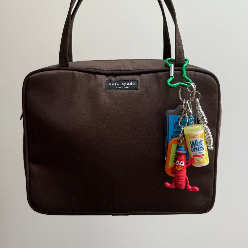 Vintage Comedy Keychain + Wet Ones Bag Charm Set